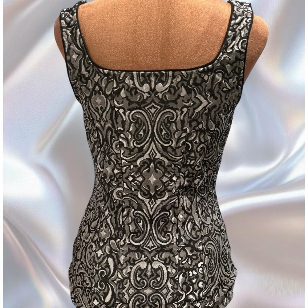 Elegant Black And Gray Patterned Structured Women… - image 4